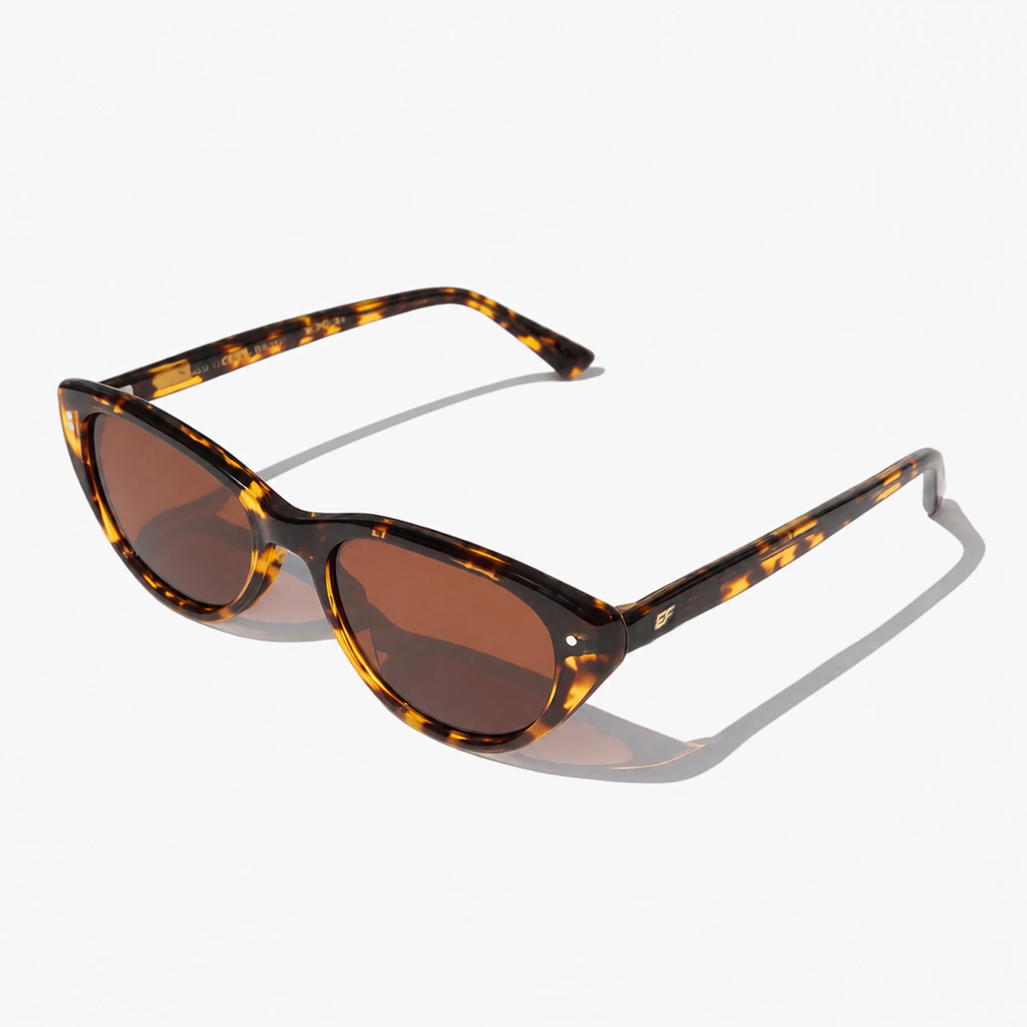 EyeFend Lux retro cat-eye sunglasses in shiny tortoiseshell acetate with brown polarized lenses