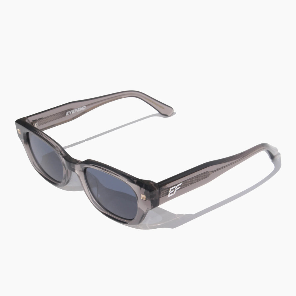 EyeFend Saphir gray acetate sunglasses with polarized blue lenses.